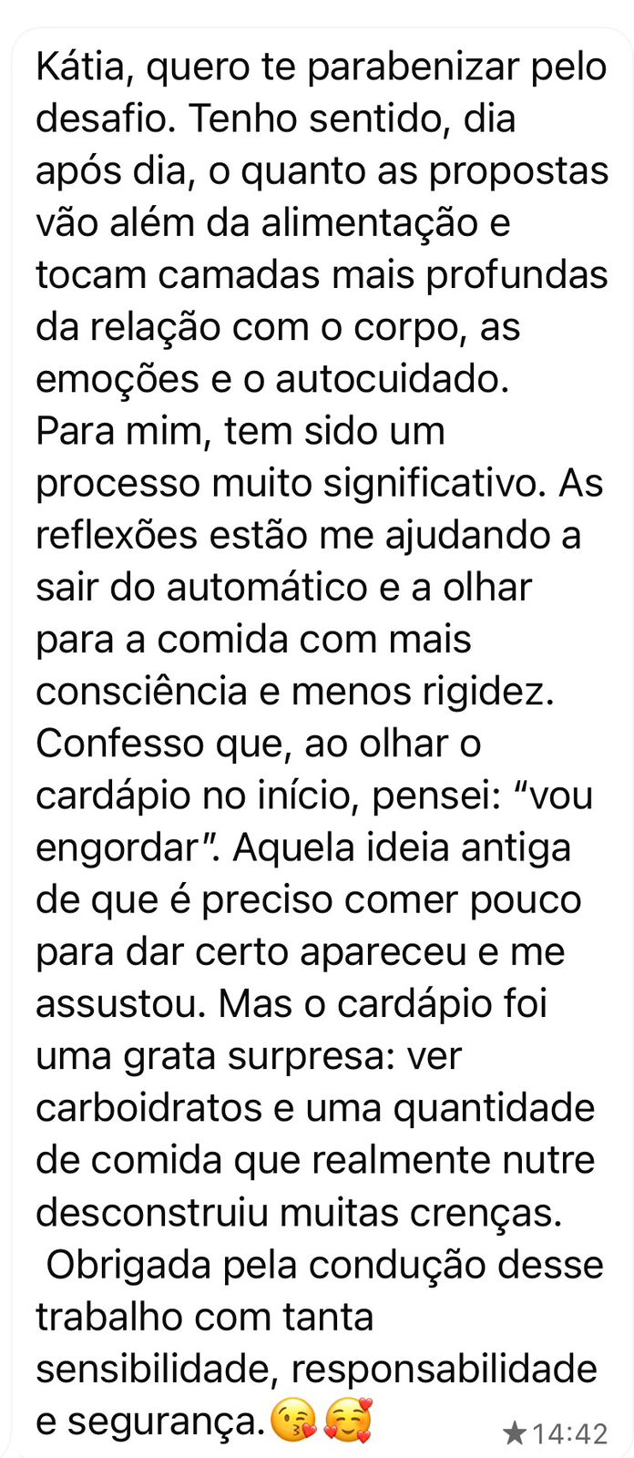 Depoimento em destaque — psicóloga aluna