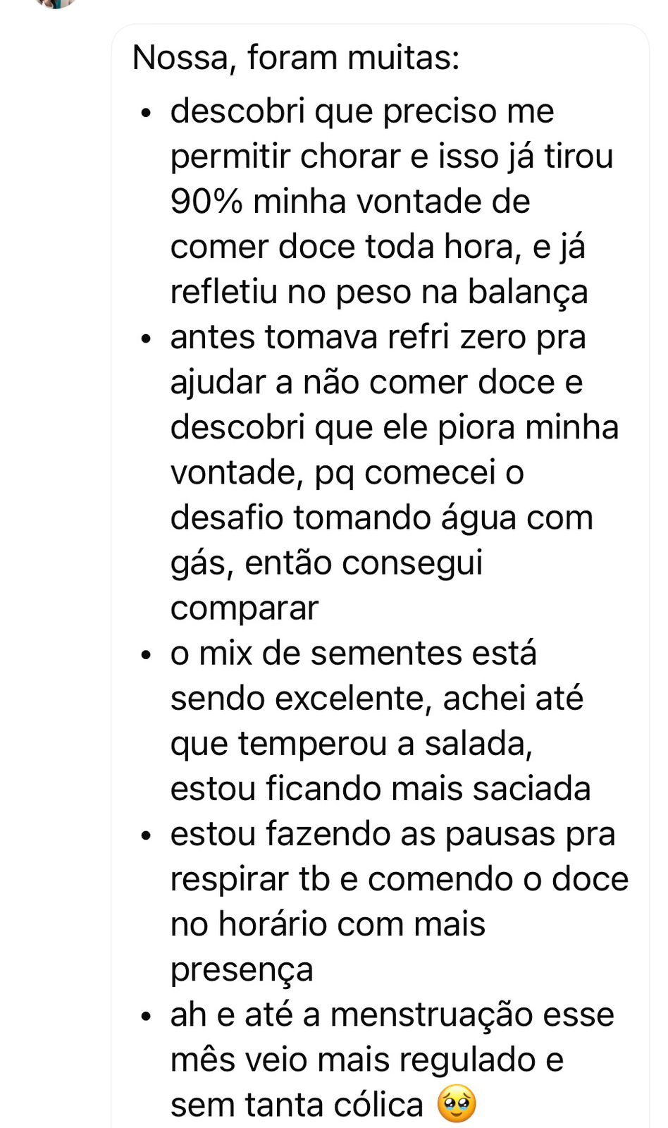 Depoimento: se permitir chorar