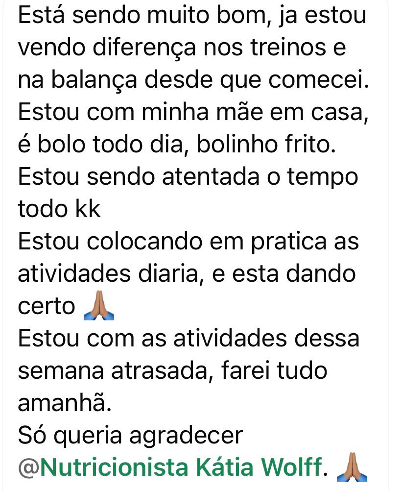 Depoimento: diferença nos treinos e na balança
